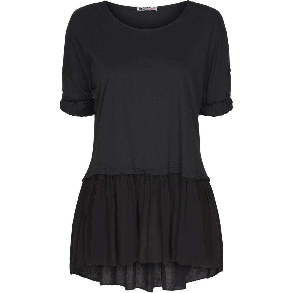 T-shirt med rund hals - Black Online Hot Salg
