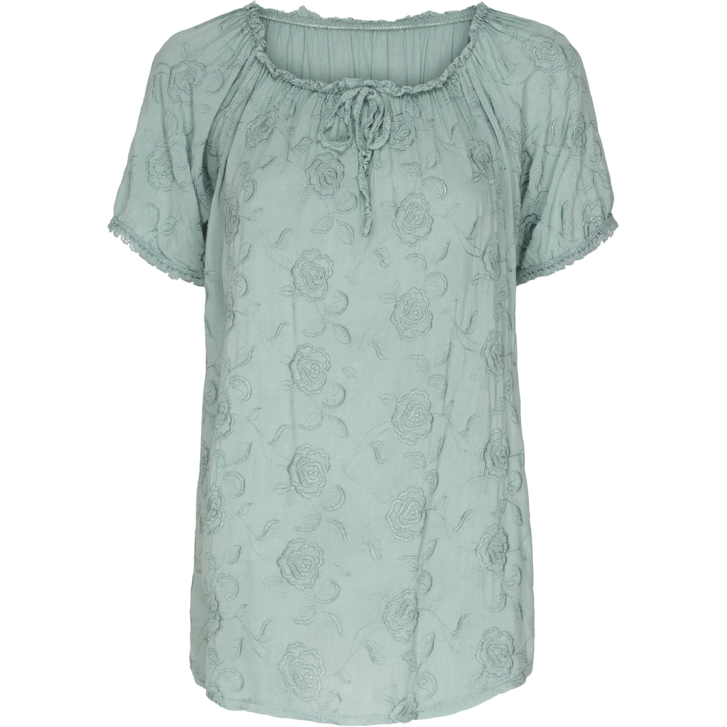 T-shirt med mønster - Mint Green