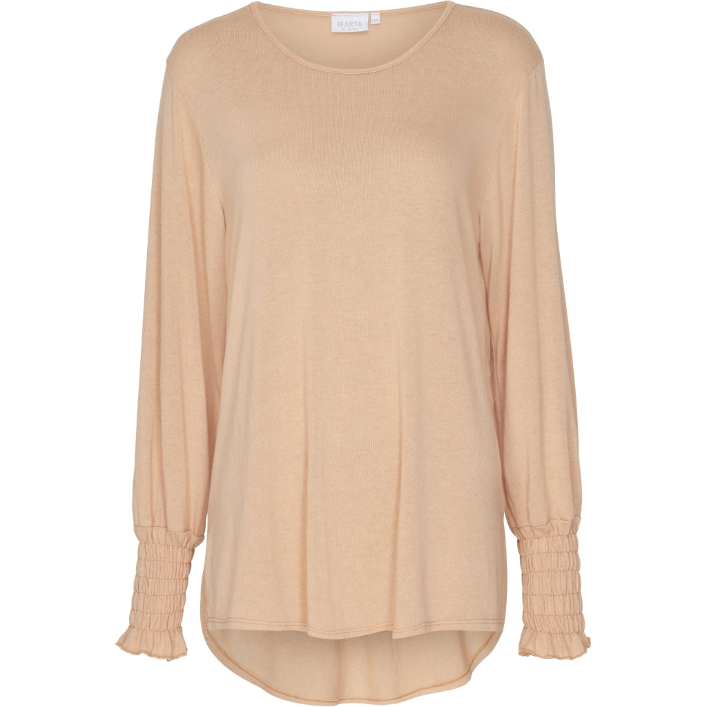 Bluse med elastik - Orange