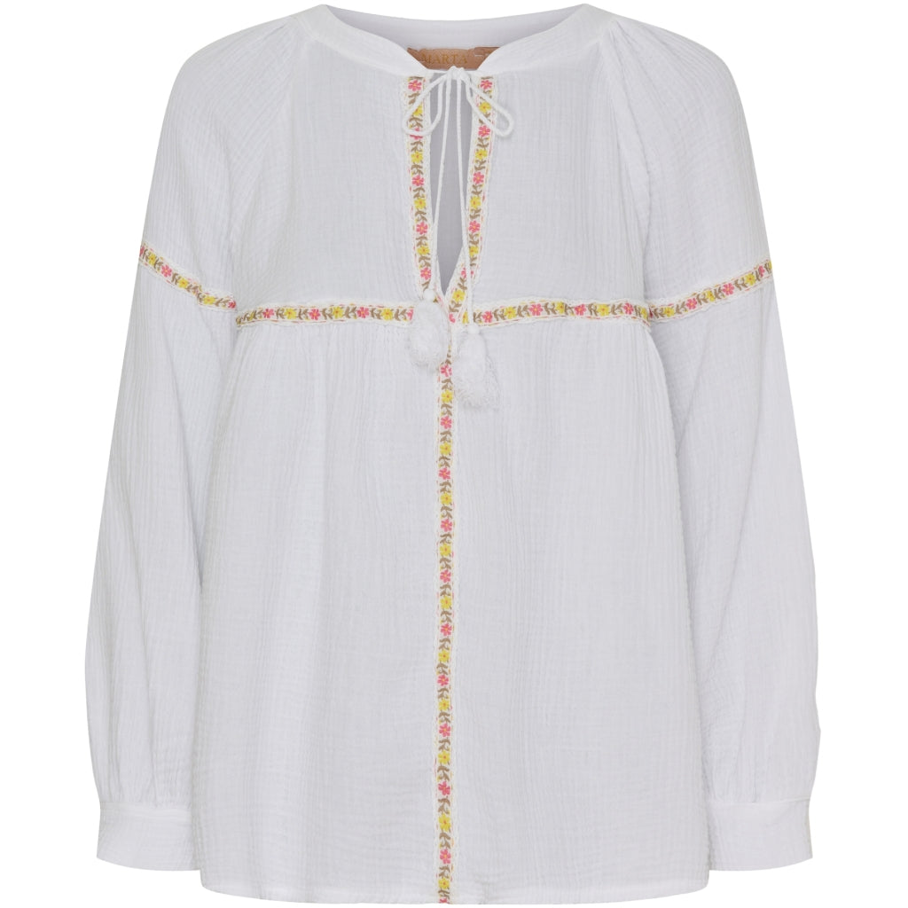 Marta Du Chateau dame bluse MdcDebora - White Online Hot Salg