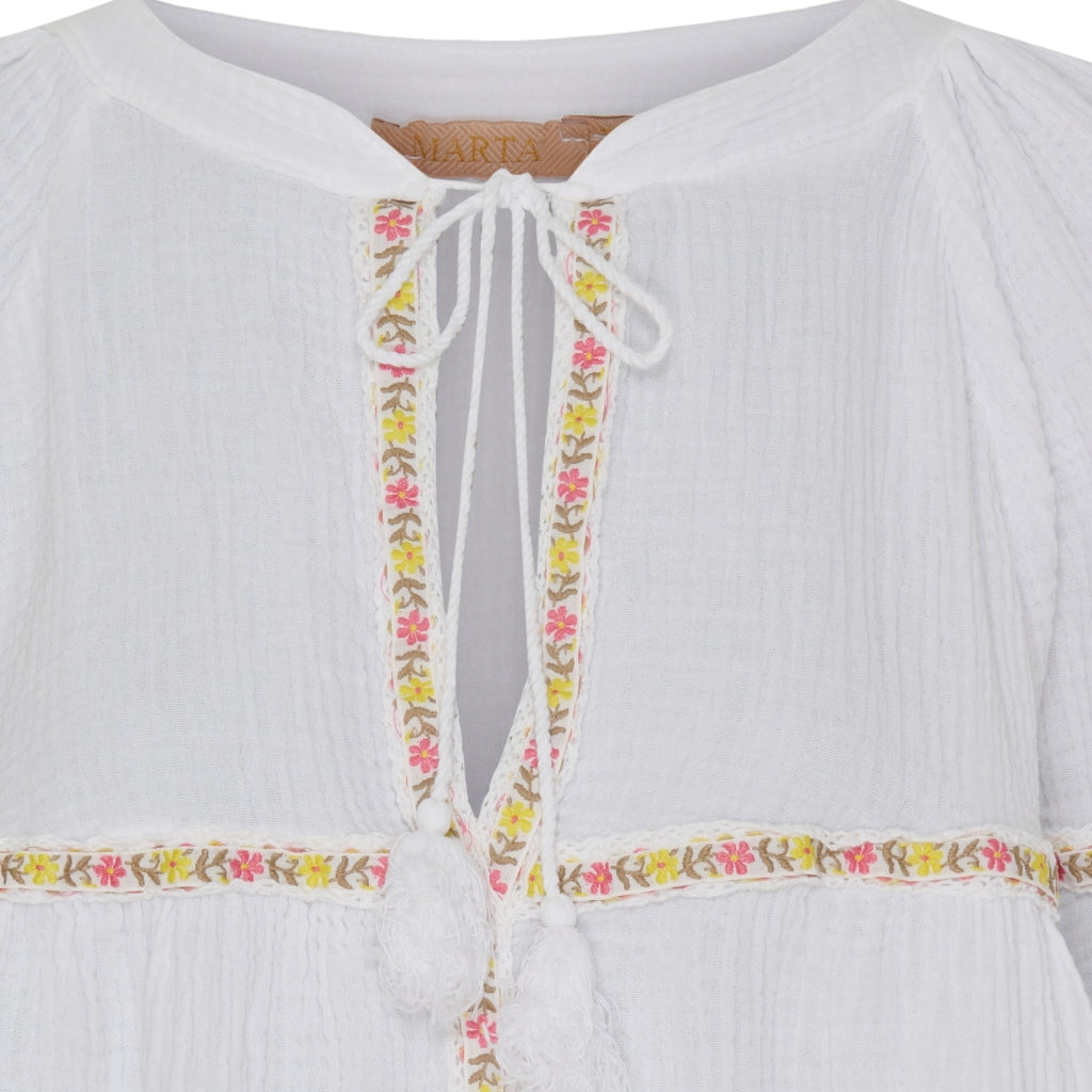 Marta Du Chateau dame bluse MdcDebora - White Online Hot Salg