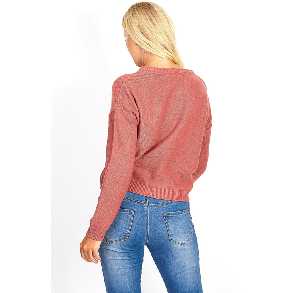Brave Soul Langærmet strik - Dusty Pink