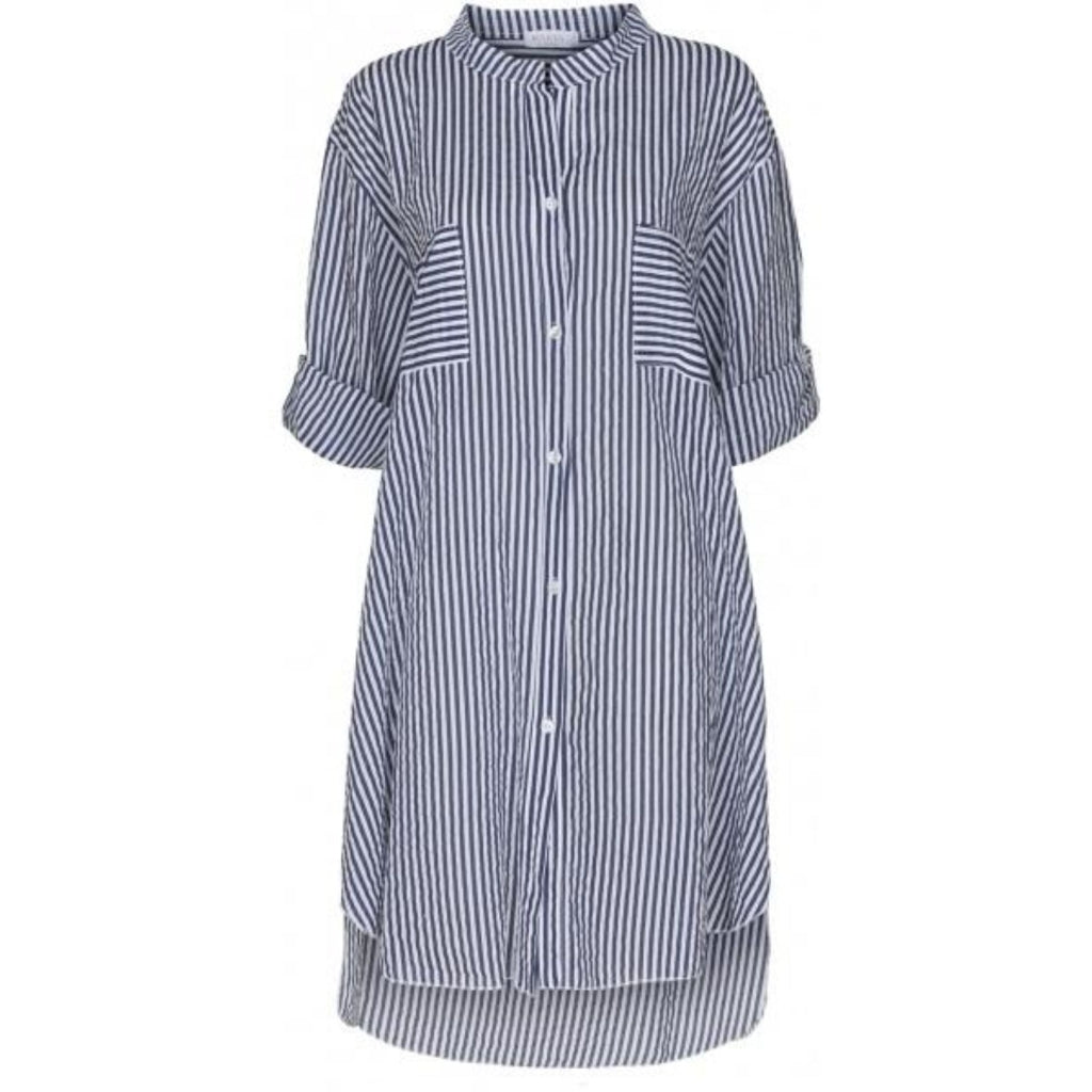 Skjortekjole med striber - Blue/white