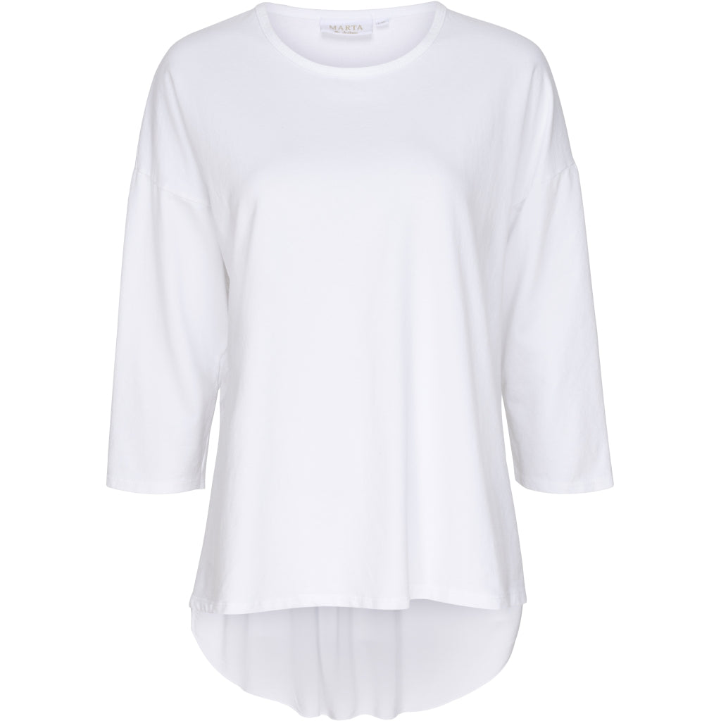 Bluse med 3/4 ærmer - White