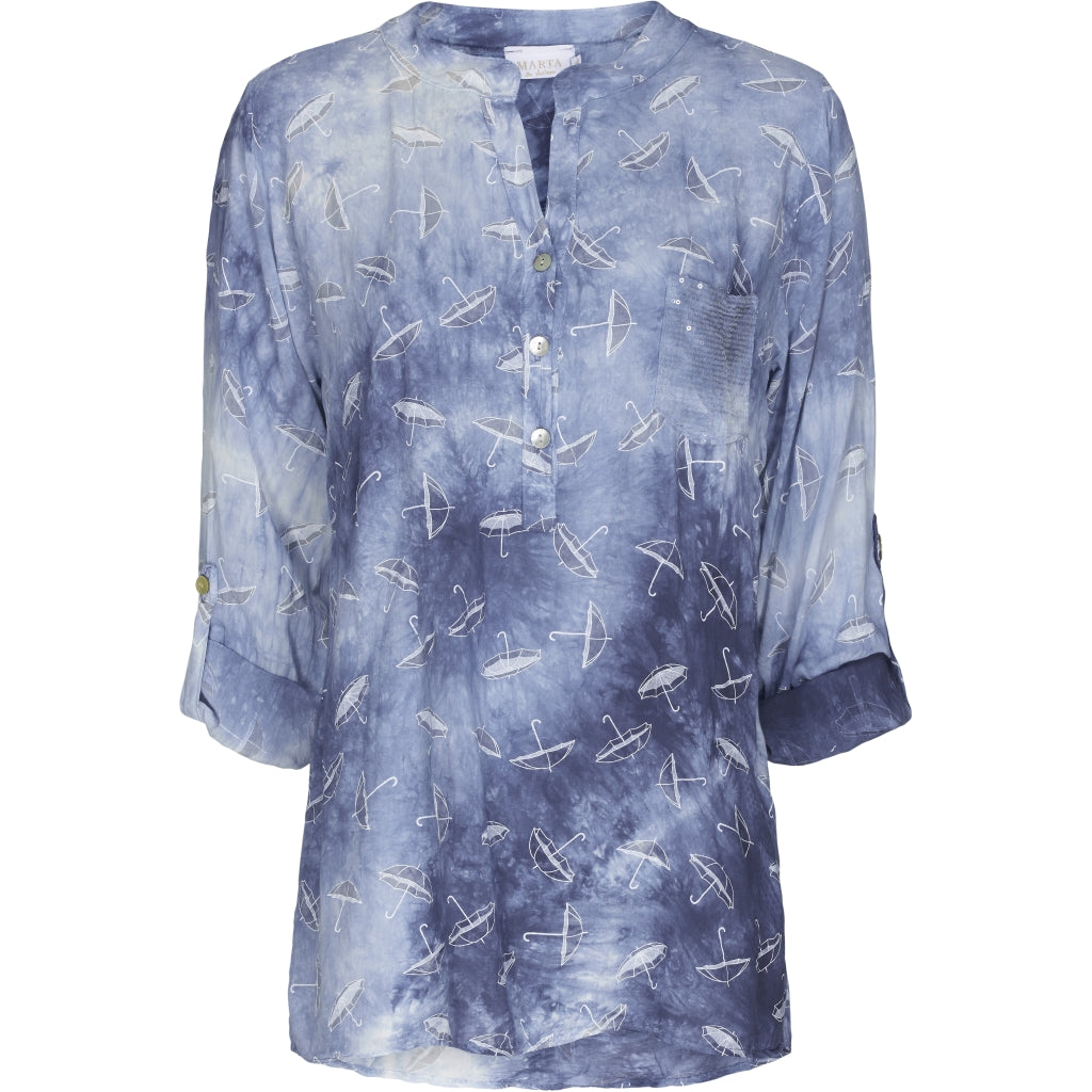 Skjortebluse med mønster - Blue