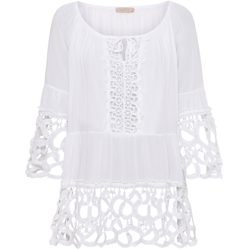 Marta Du Chateau dame bluse MdcZeline 2031 - White Hot på udsalg