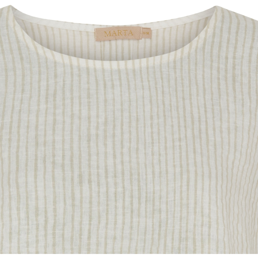 Marta Du Chateau dame bluse MdcNatalie - Panna Beige 1752 Stripe