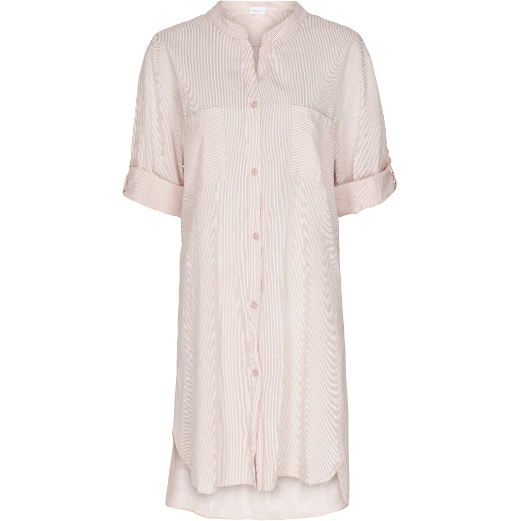 Skjortekjole med striber - Rose