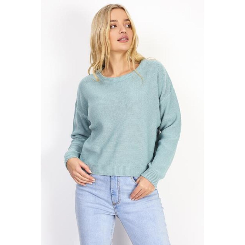 Brave Soul Langærmet strik - Mint Blue Rabat