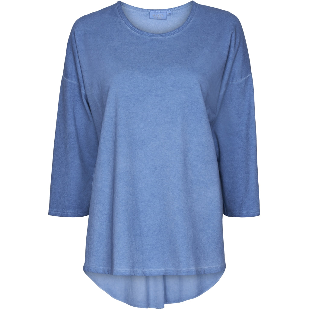Bluse med 3/4 ærmer - Denim Blue
