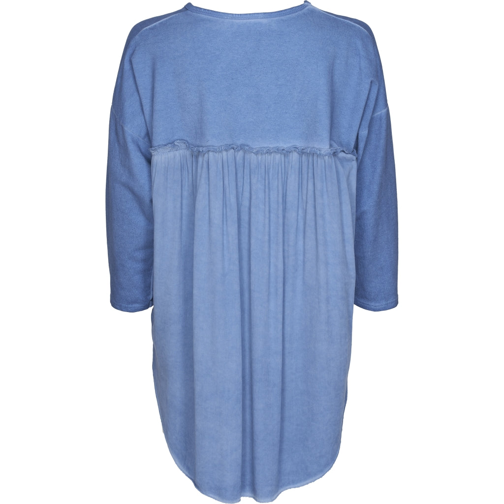 Bluse med 3/4 ærmer - Denim Blue