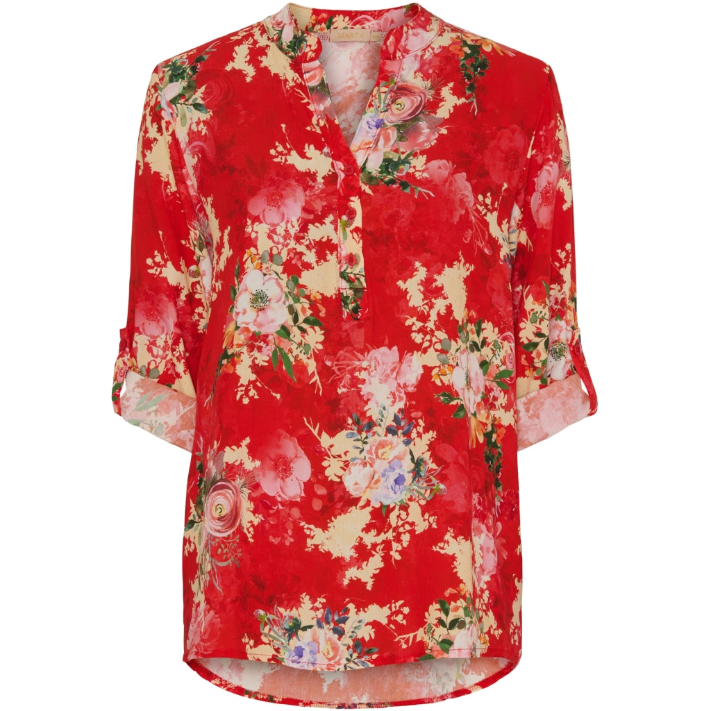 Marta Du Chateau dame bluse MdcFranziska 1614new - Rosso Originale