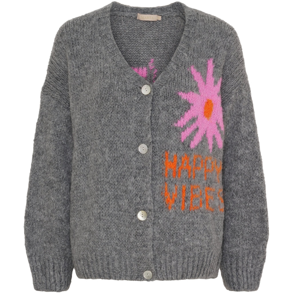 Marta du Chateau dame cardigan MdcPhilippine 9194 - Medium grey