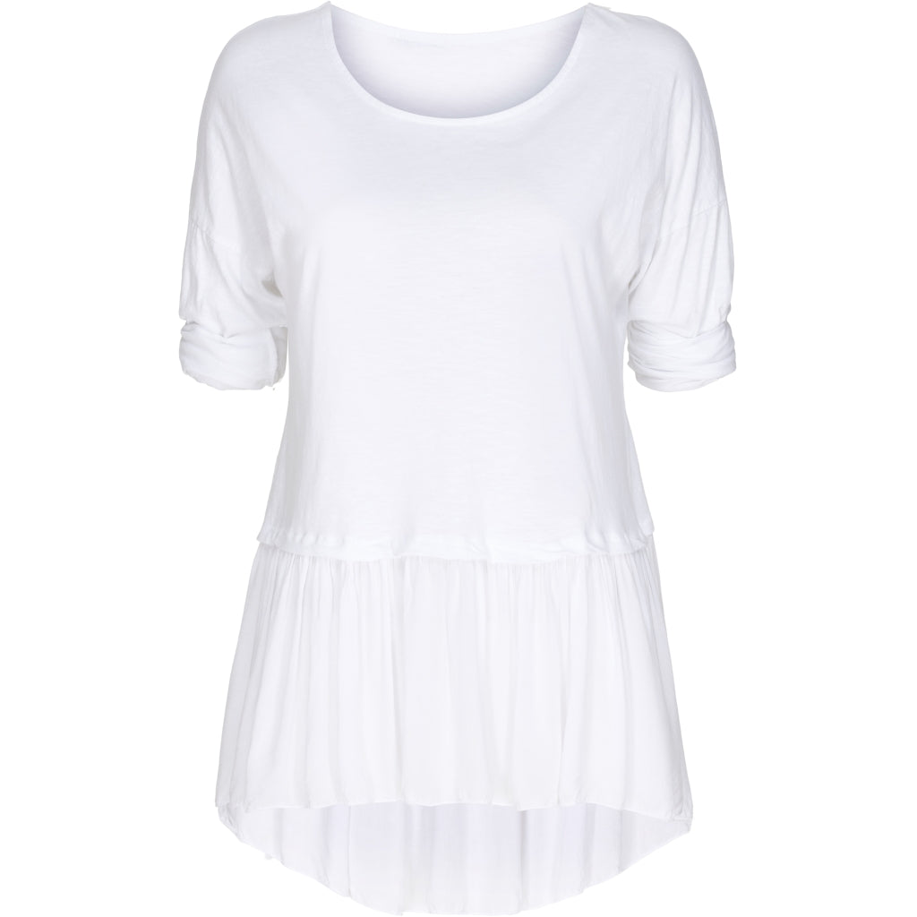 T-shirt med rund hals - White