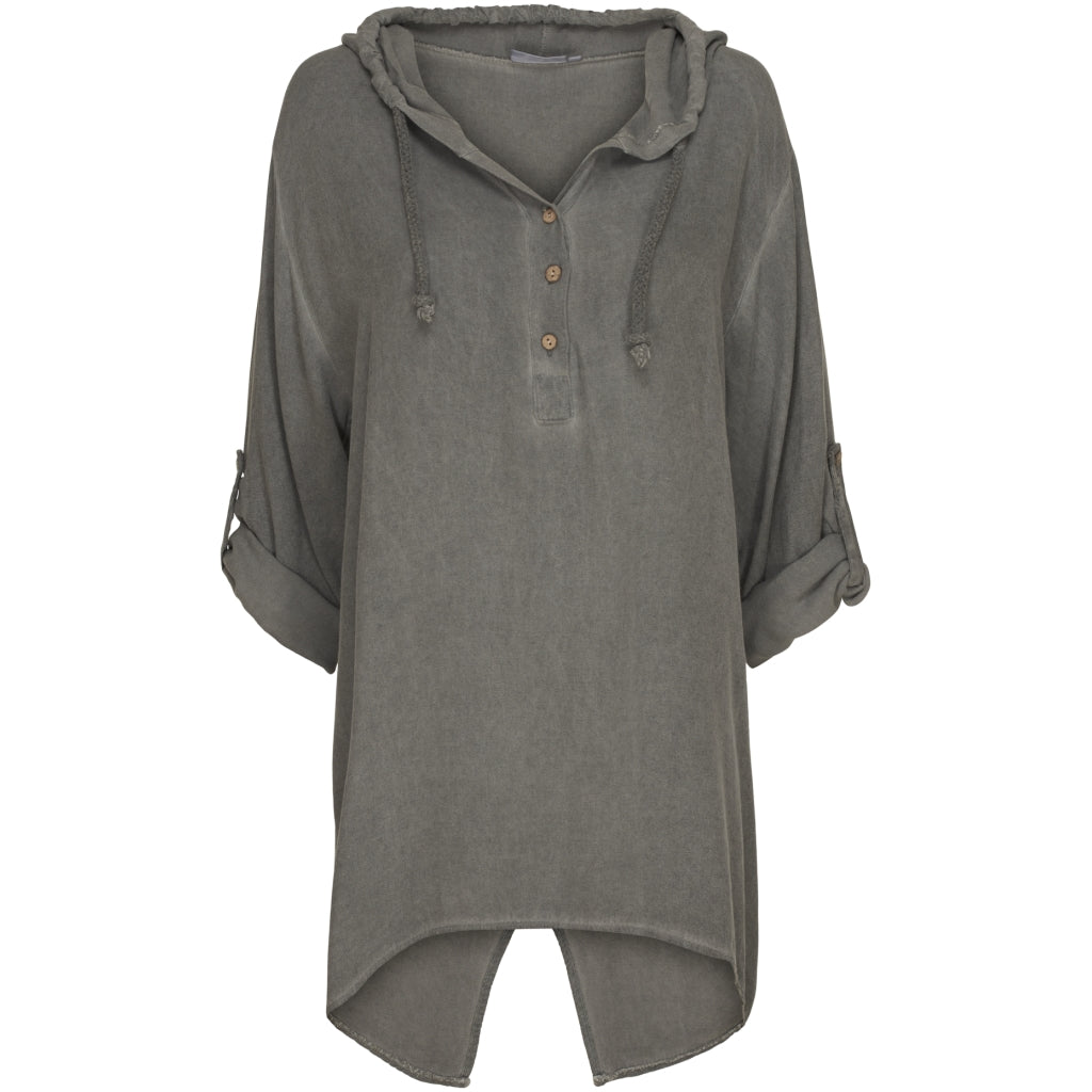 Bluse med hætte 3125-V - Grey