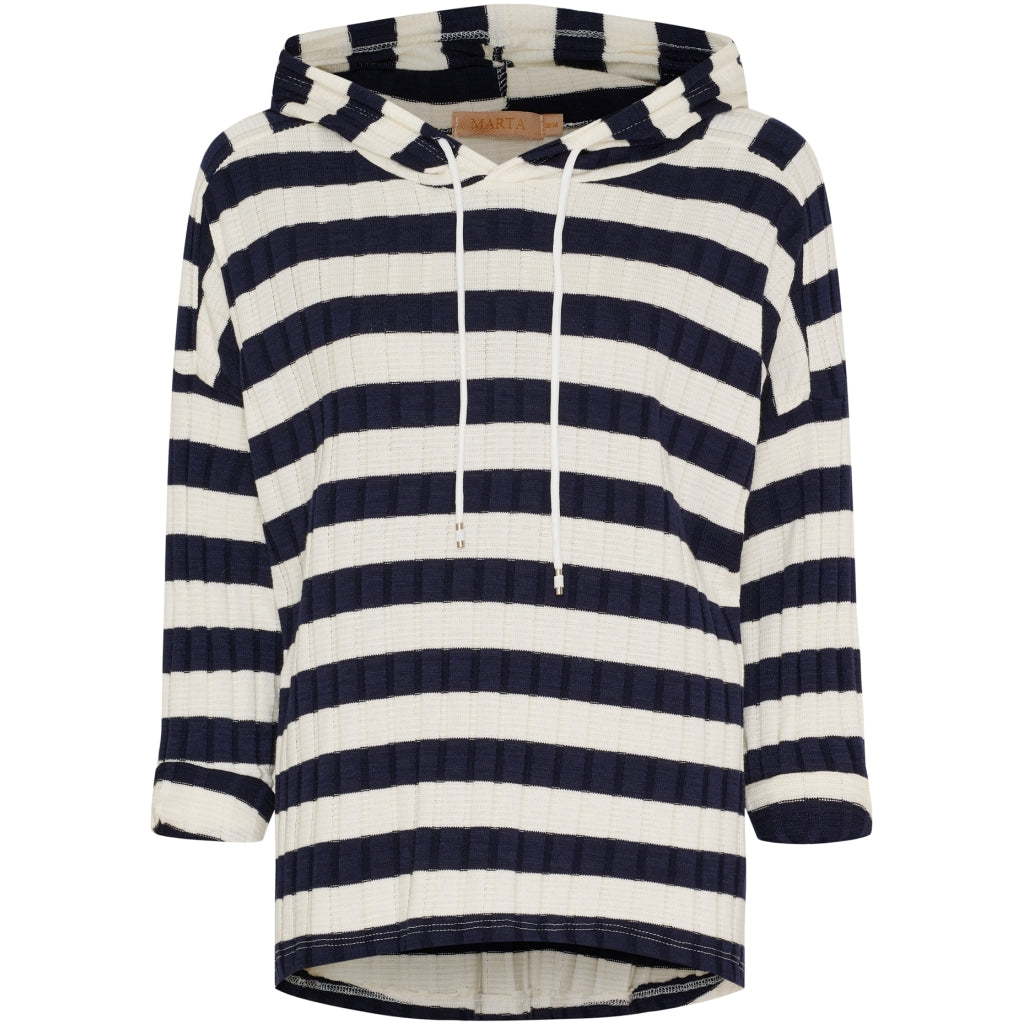 Marta du Chateau dame bluse med hætte MdcYsaline 21146 - Navy
