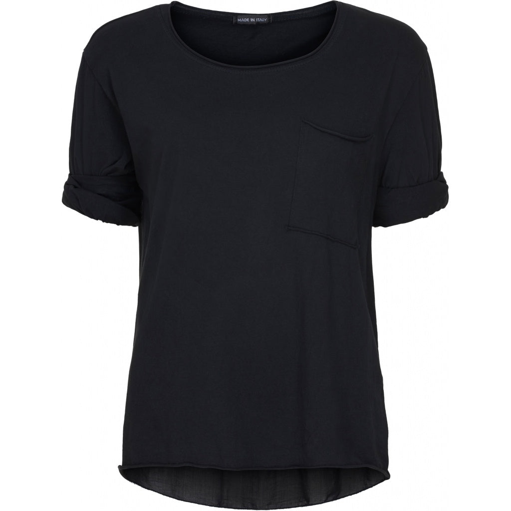 T-shirt med brystlomme - Black