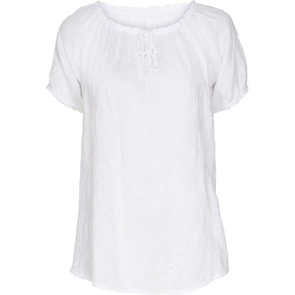 T-shirt med mønster - White