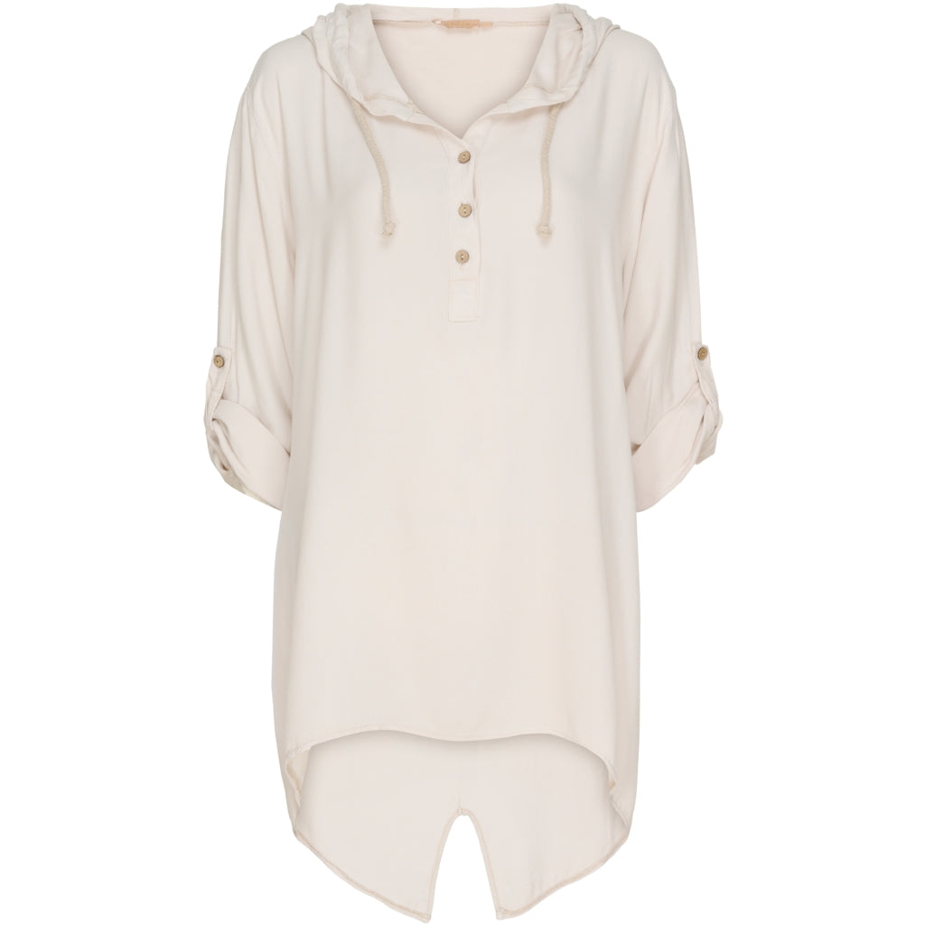 Løstsiddende bluse m. hætte - Sable