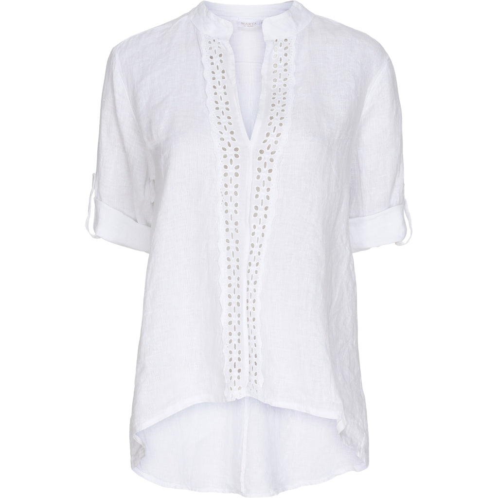 Bluse med v-hals 82422 - White