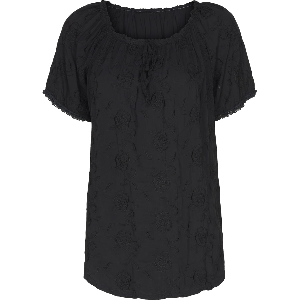 T-shirt med mønster - Black