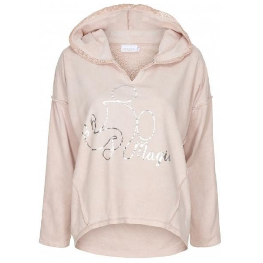 Sweatshirt med mønster - Rose Online Hot Salg