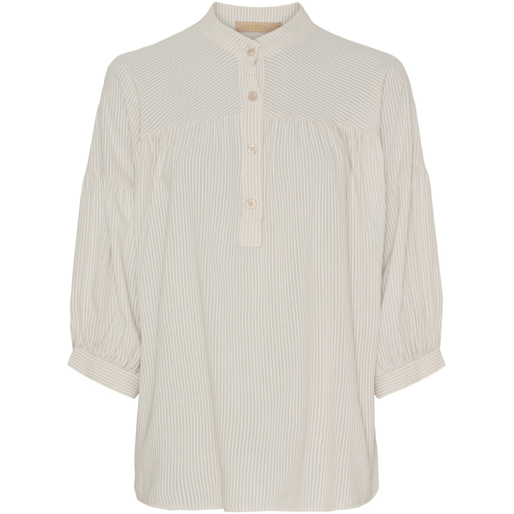 Marta Du Chateau dame bluse MdcIlina - Sabbia Stripe Levere