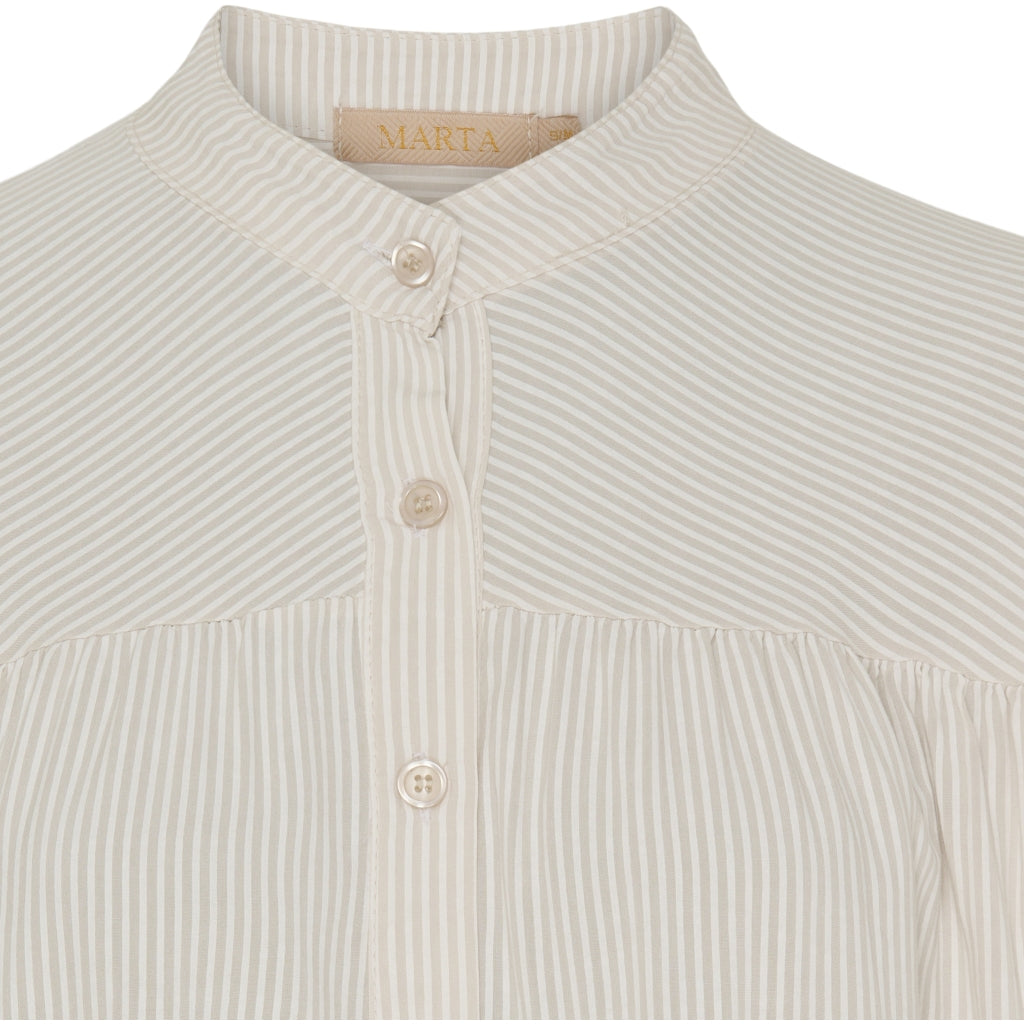 Marta Du Chateau dame bluse MdcIlina - Sabbia Stripe Levere