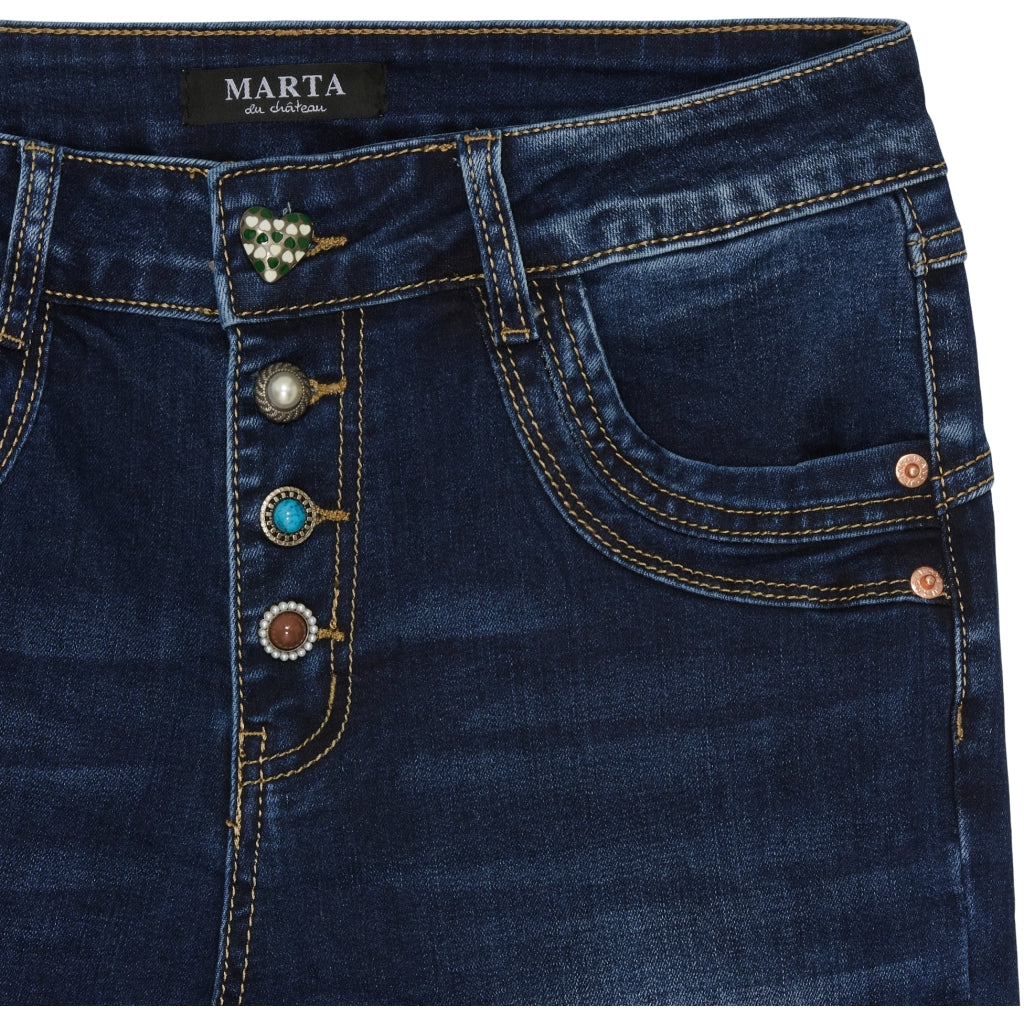 Marta du Chateau dame jeans MdcCarina Mdc180-2586 - Dark Blue Denim