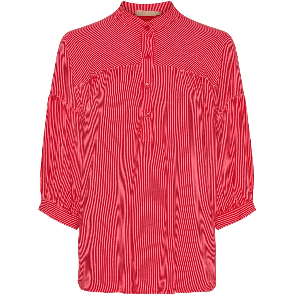 Marta Du Chateau dame bluse MdcIlina - Red Stripe