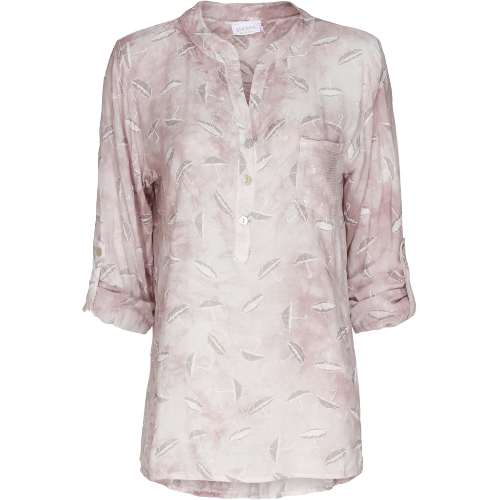 Skjortebluse med mønster - Rose