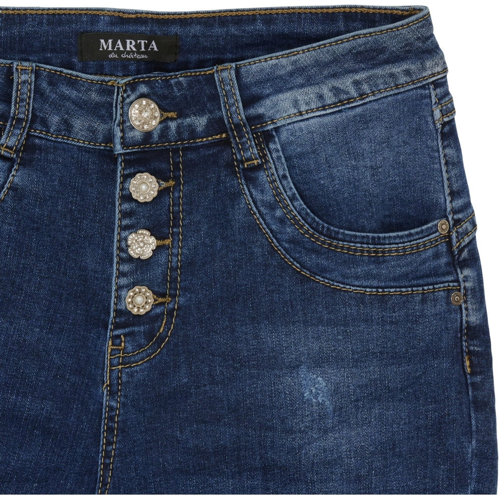 Marta du Chateau dame jeans MdcAmalia Mdc175-26166 - Dark Blue Denim