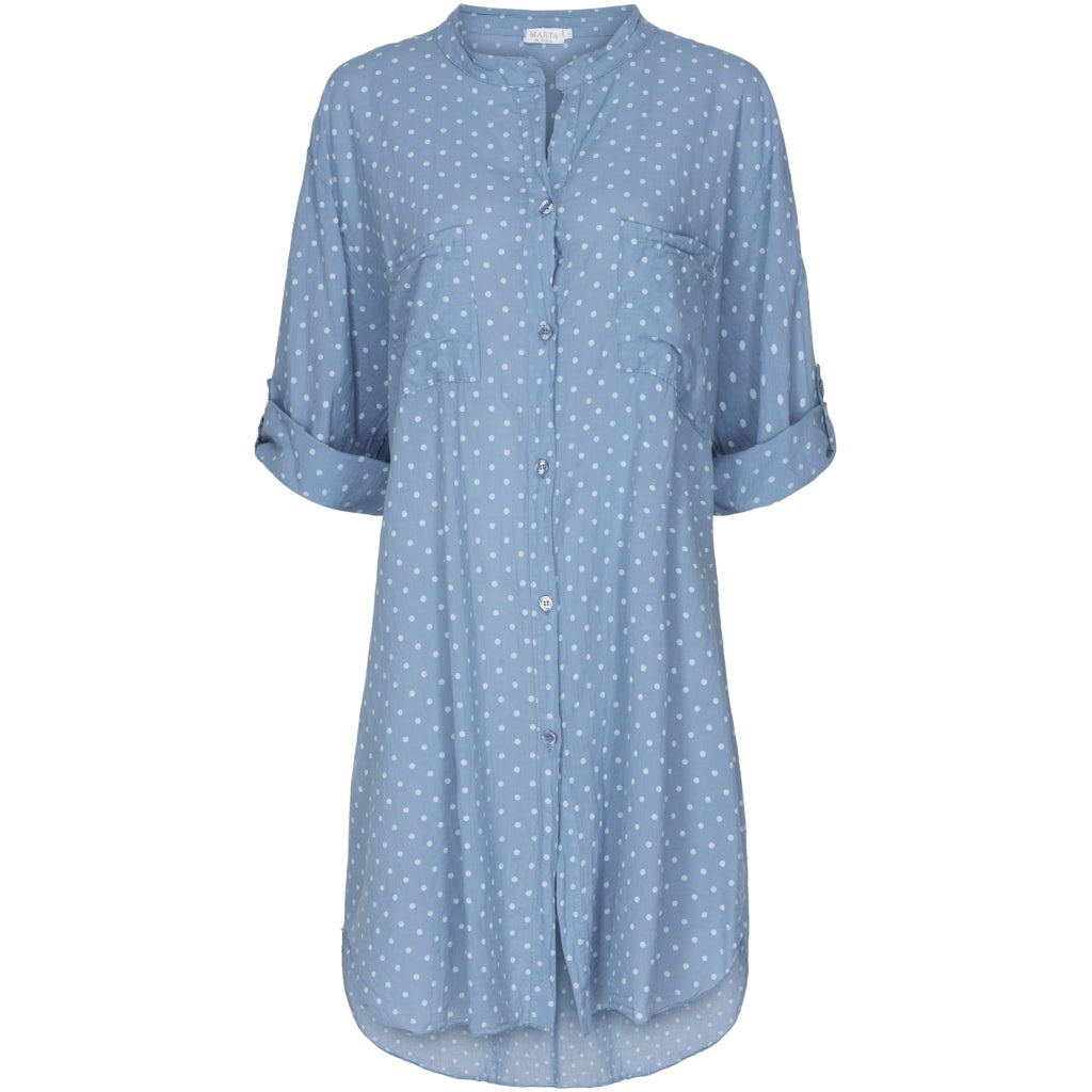 Skjorte med hvide prikker - Jeans Blue