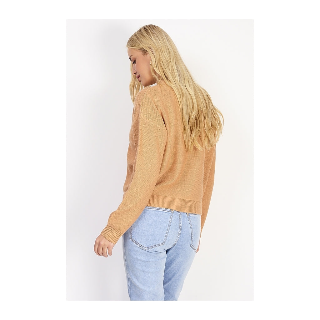 Brave Soul Ribbed High Neck Knit - Brown