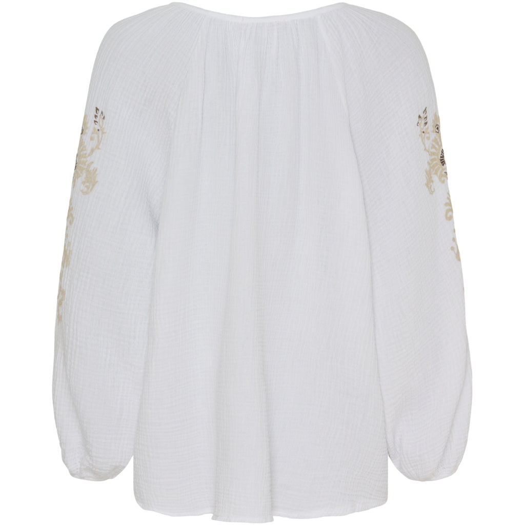 Marta Du Chateau dame bluse MdcIrma - White Beige Print