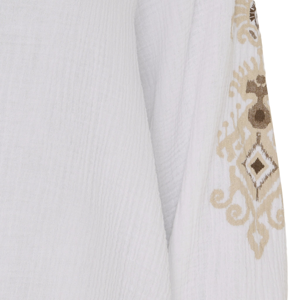Marta Du Chateau dame bluse MdcIrma - White Beige Print