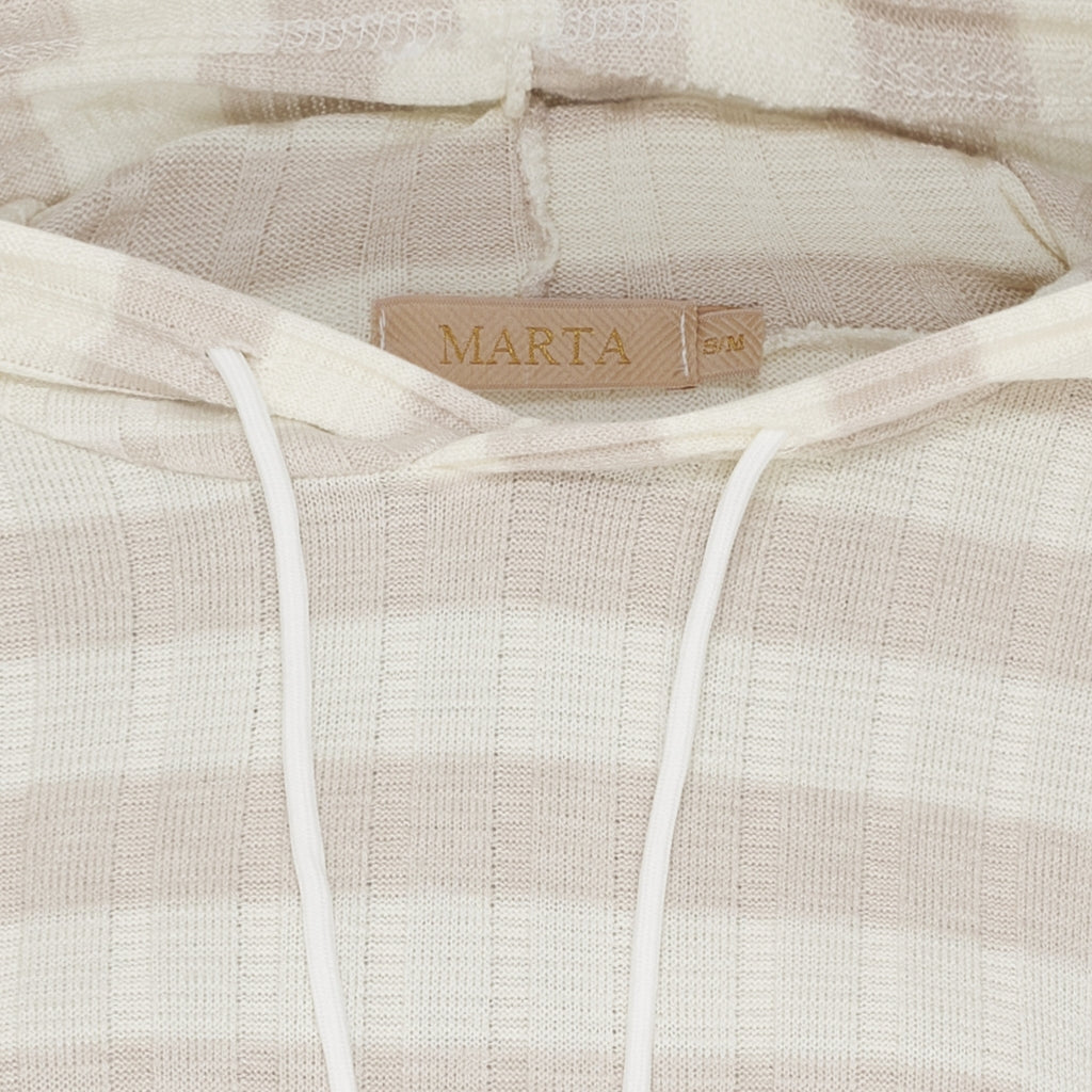 Marta du Chateau dame bluse med hætte MdcYsaline 21146 - Beige