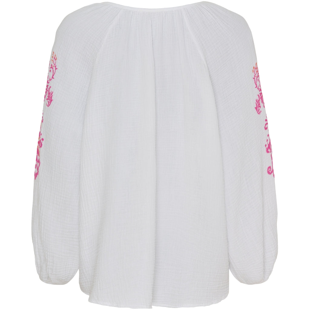 Marta Du Chateau dame bluse MdcIrma - White Fuxia Print