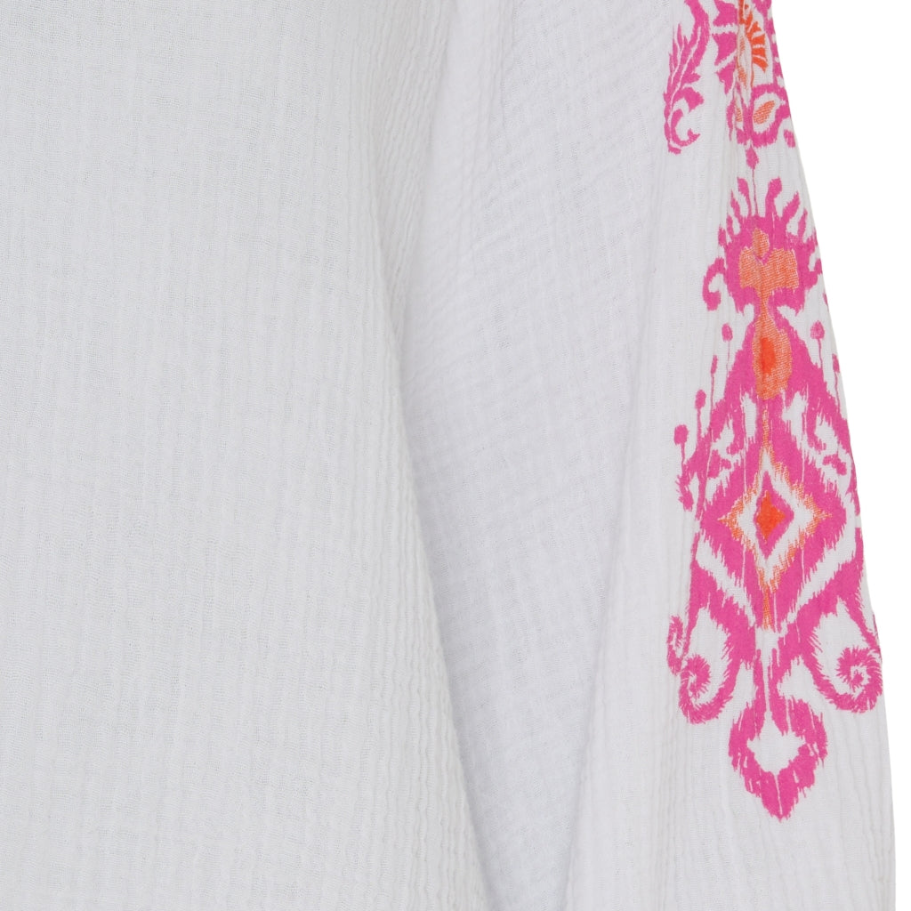 Marta Du Chateau dame bluse MdcIrma - White Fuxia Print