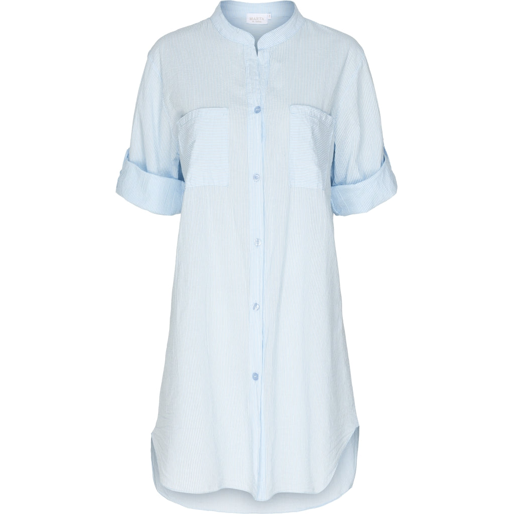 Skjortekjole med striber - Light blue