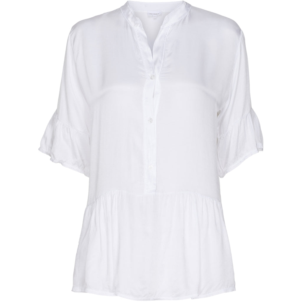 Bluse med knapper - White Rabat