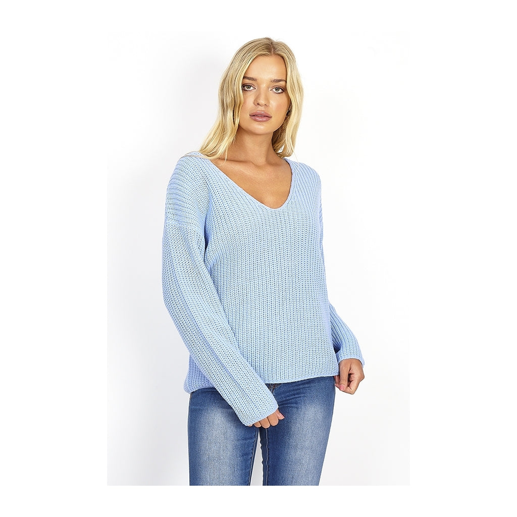 Brave Soul V-neck Pullover - Blue