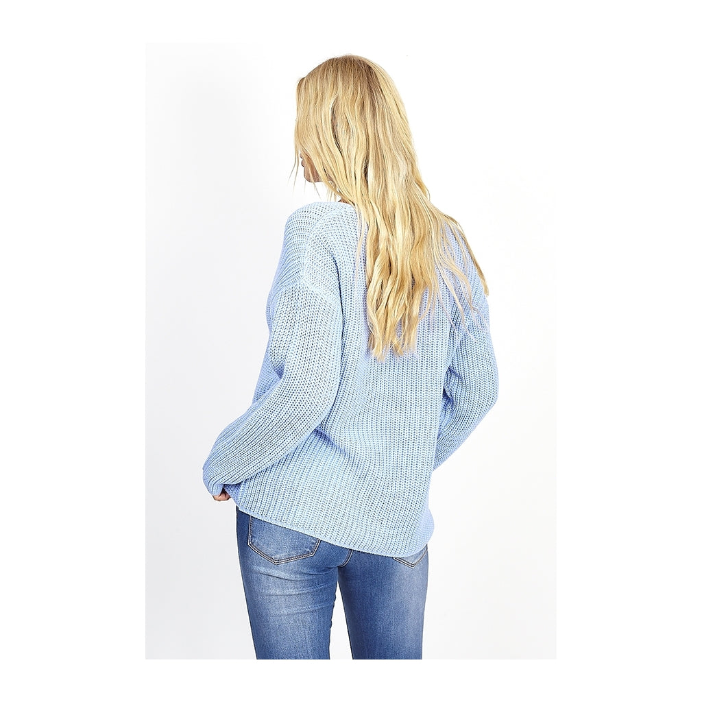Brave Soul V-neck Pullover - Blue