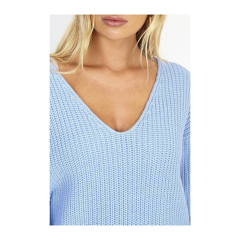Brave Soul V-neck Pullover - Blue