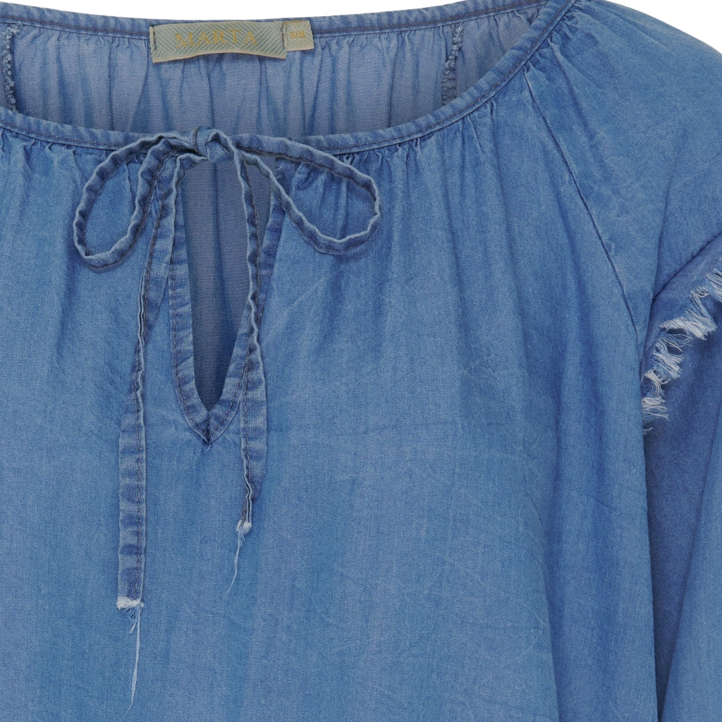 Marta Du Chateau dame bluse MdcMarta - Medium Blue